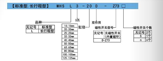 MHS3手指氣缸訂購碼 MHS3手指氣缸訂購碼